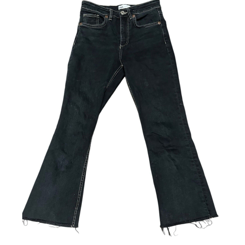 Zara Size 4 Jeans Straight‎ Leg Raw Hem Distressed